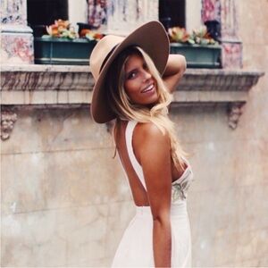 Lack Of Color Fedora Hat In Tan Trimmed In A Black Tonal Grosgrain Ribbon Band